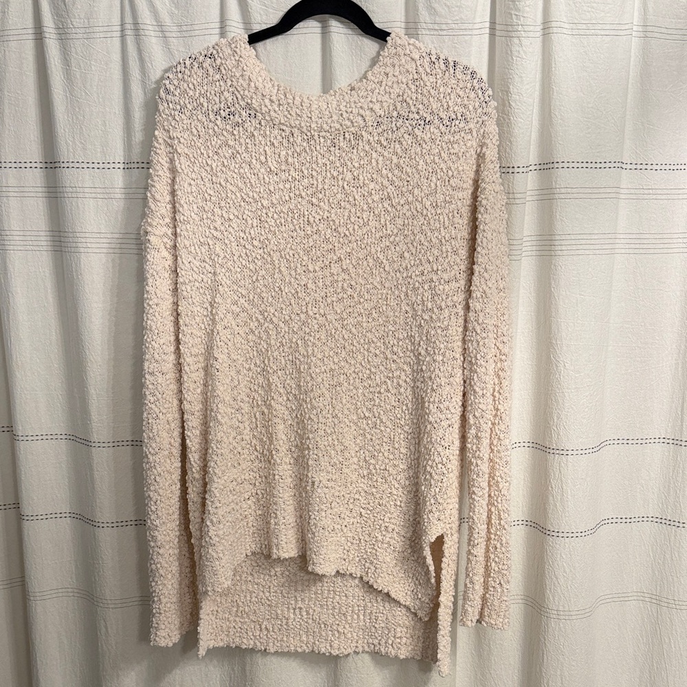 Listicle Cream Textured Women's Sweater